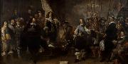 Govert flinck Schutters van de compagnie van kapitein Joan Huydecoper en luitenant Frans Oetgens van Waveren bij het sluiten van de Vrede van Munster Sweden oil painting artist
